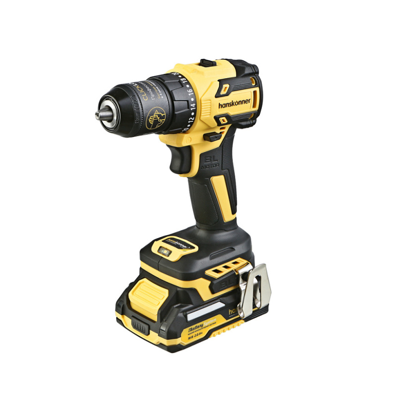 Дрель аккумуляторная б/щ, 18В, 1BatterySystem,60Нм, пл.патрон, 2х2Ач,кейс Hanskonner HCD2065C