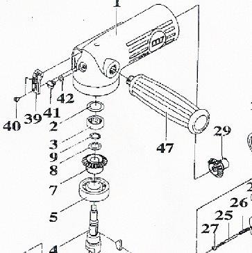 MIGHTY SEVEN Ремкомплект для пневматической угловой шлифовальной машины QB-135 компл. кони QB-135T01