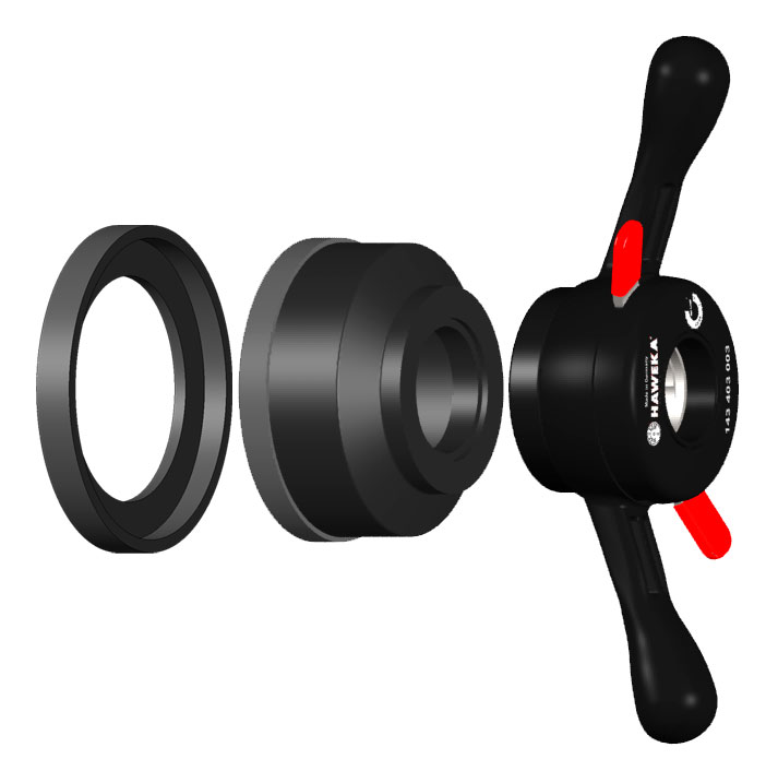 Быстрозажимная гайка 40х3мм с прижимной чашкой и резиновым кольцом 124 403 000