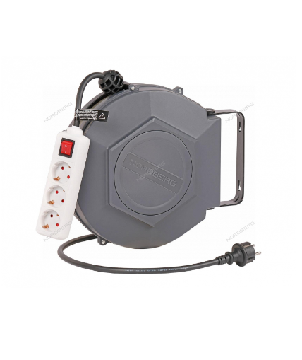 Удлинитель электрический на инерционной катушке, 10 м, 3 х 1,5 кв мм 2510-1,5 NORDBERG