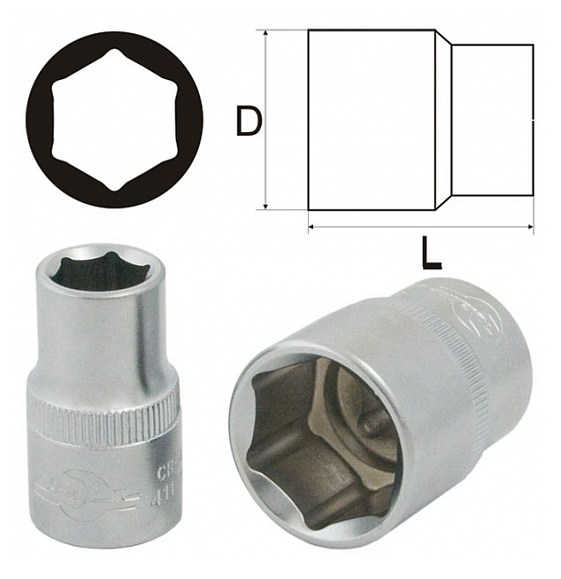 Головка 19мм 3/8" 6-гранная матовая AIST 311119C-X