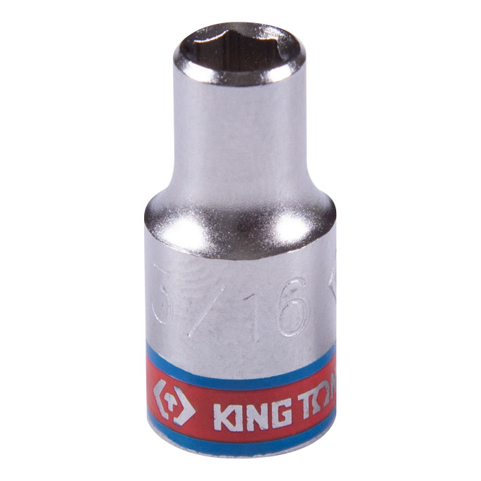 KING TONY Головка торцевая стандартная шестигранная 1/4", 3/16", дюймовая 233506S